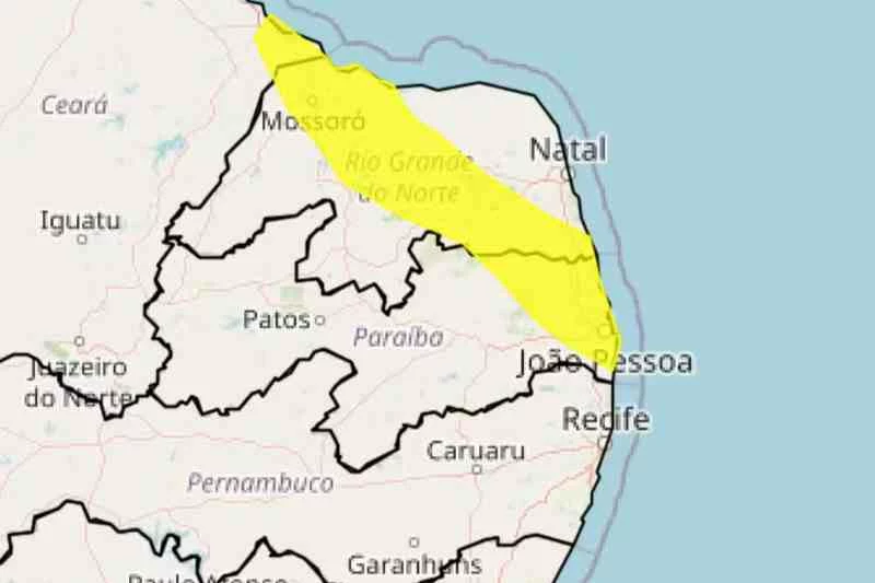 Inmet emite alerta de chuvas intensas para João Pessoa e mais 55 cidades na Paraíba; veja lista 5 alerta inmet 1606