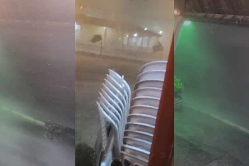 Chuvas e ventos intensos arrastam cadeiras de lanchonete em Catolé do Rocha, no Sertão 1 ventania catole do rocha 140325