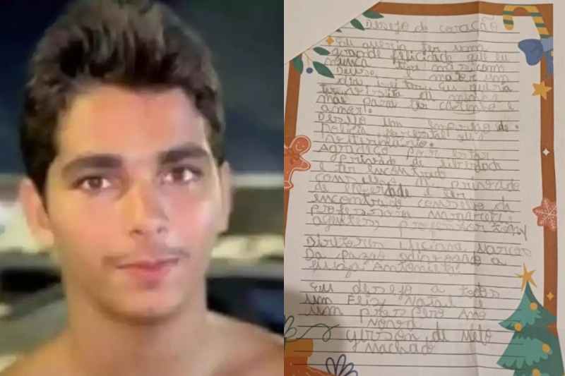 Carta de Natal revela sonhos de jovem morto após ataque de leoa na Bica 4 carta vaqueirinho