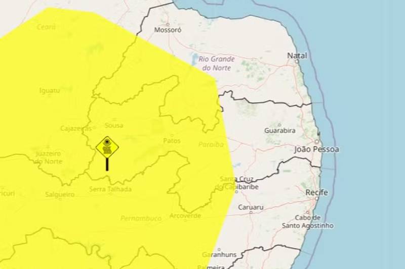 Inmet renova alerta de baixa umidade para 121 municípios da PB 5 alerta inmet 230126