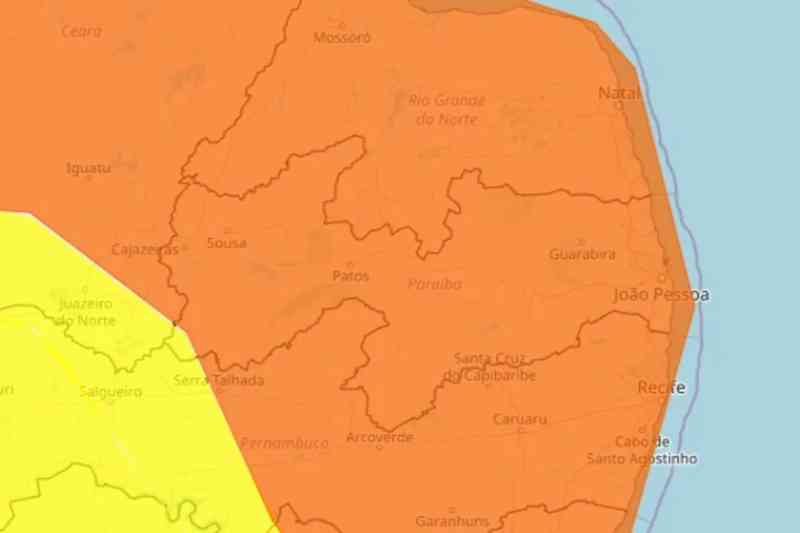 Inmet emite alertas para chuvas intensas em todos os 223 municípios da Paraíba 1 alerta inmet 260126