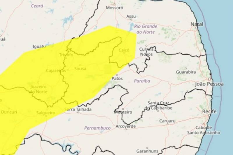 Inmet alerta para baixa umidade em 75 cidades do Sertão da Paraíba; confira relação 1 alerta inmet 160226