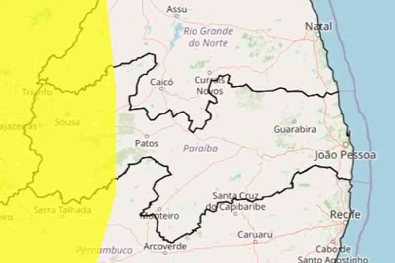 Inmet emite alerta de chuvas intensas para 64 cidades da Paraíba 7 alerta inmet 210326