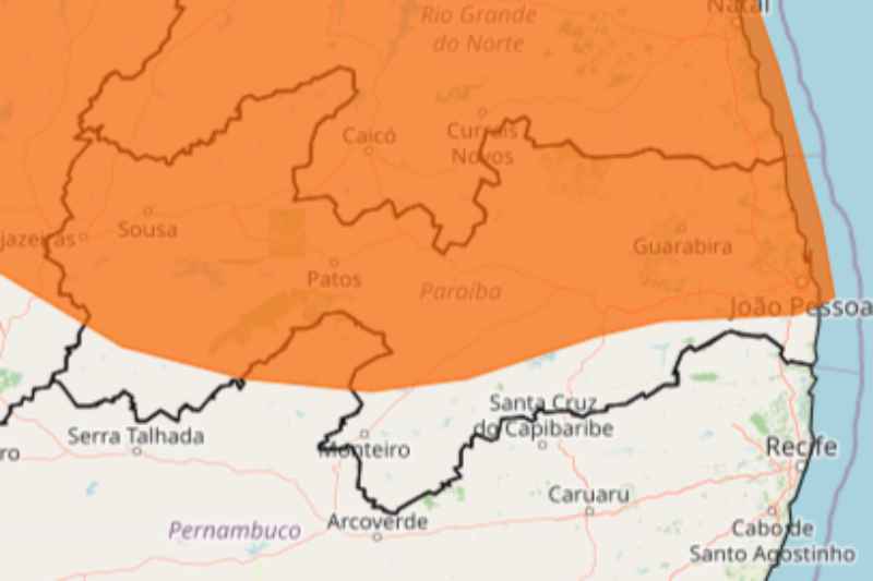 Inmet estende alerta e coloca 199 cidades da Paraíba sob risco de chuvas severas 1 alerta inmet paraiba 240426