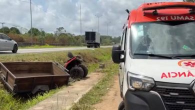 Mulher morre e dois homens ficam feridos após carroça puxada por quadriciclo tombar na BR-101 4 acidente alhandra 221026