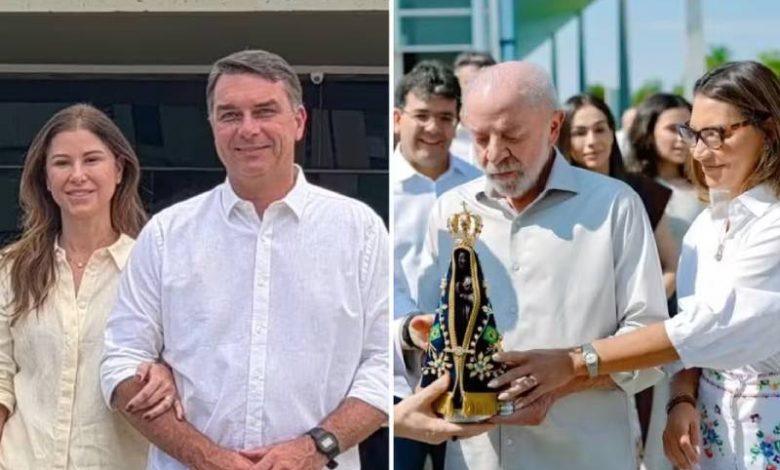 Após Lula, Flávio Bolsonaro confirma presença no debate da Band neste domingo (18) 1 flavio e lula nossa senhora